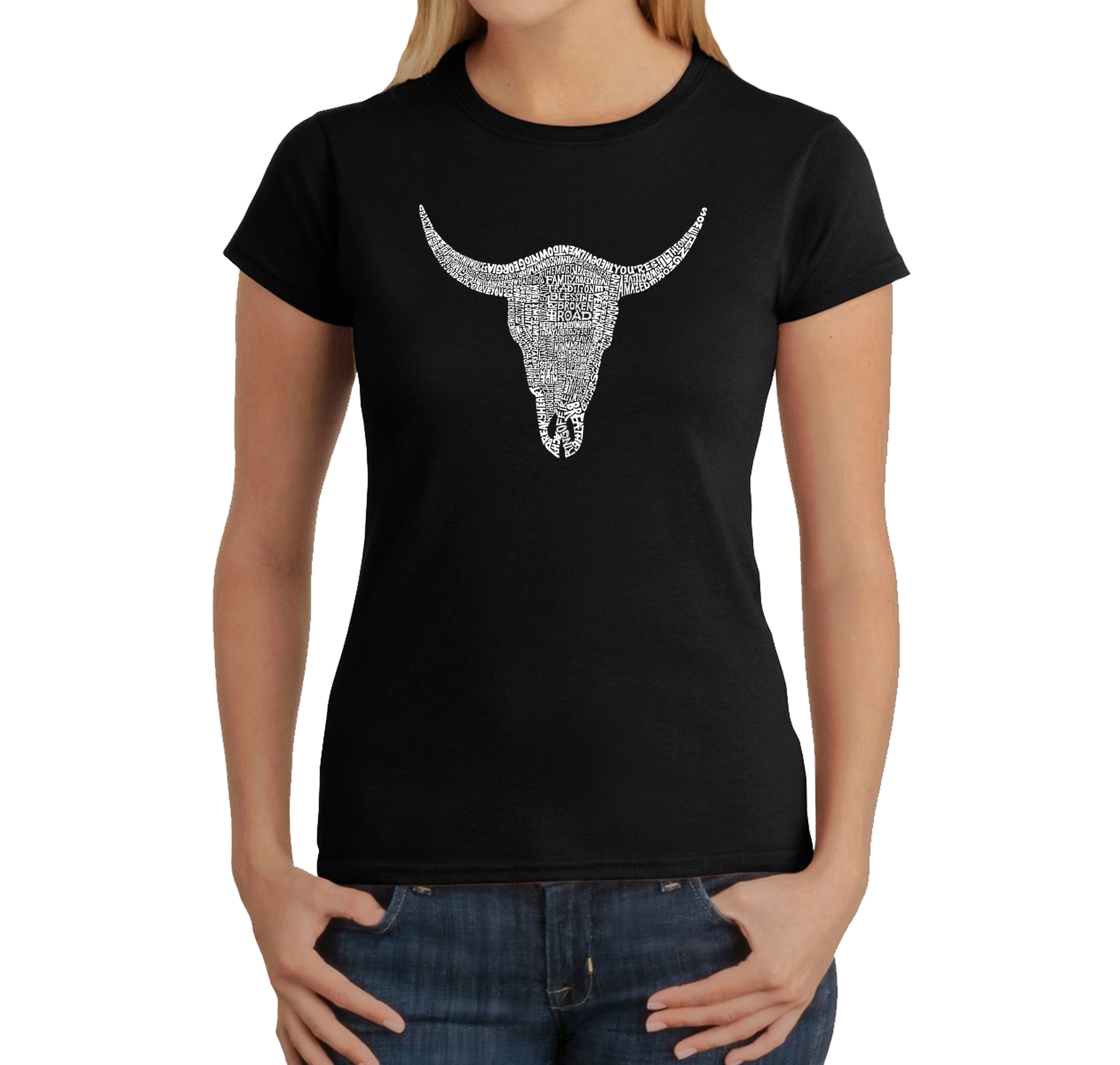 LA Pop Art Women's Word T-Shirt - Country Musics All Time Hits