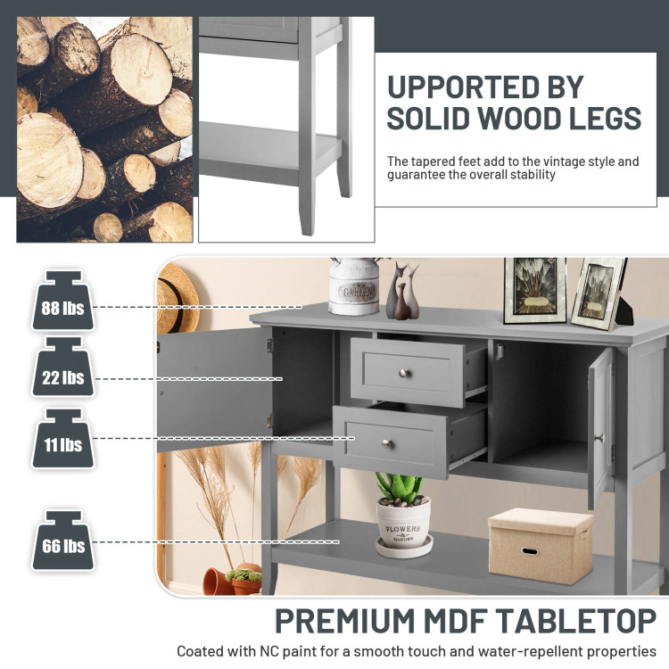 Hivvago Multi-Drawer Wooden Sideboard Table for Dining or Living Areas