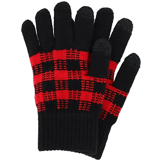 Grand Sierra Women's Touchscreen Buffalo Plaid Knit Winter Glove