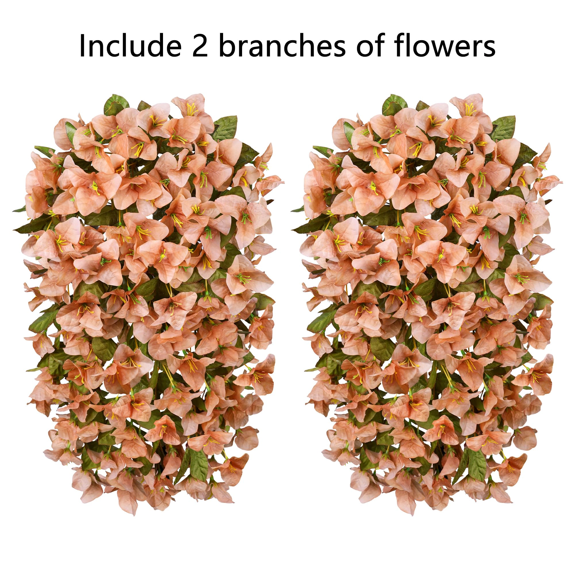 PUPWE 2 Bougainvillea Artificial Hanging Flowers Plant For Outdoors  Hot Pink