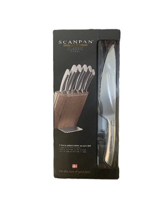 SCANPAN CLASSIC 7-Piece Stainless Steel Handle Knife Block Set