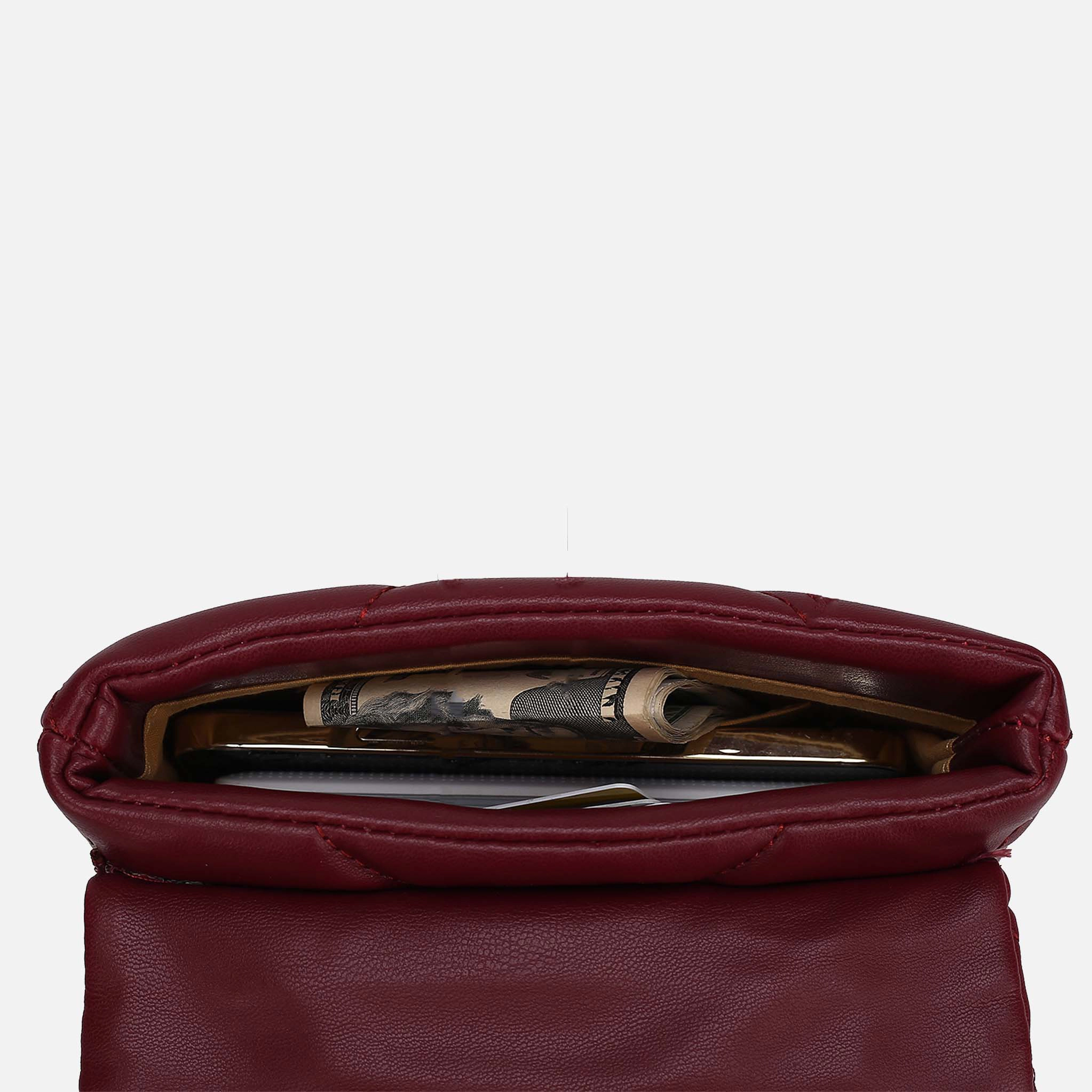 Mia K Collection Ellie Quilted Vegan Leather Crossbody Bag
