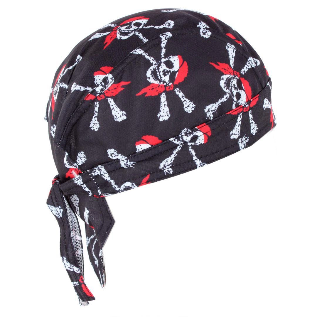 CTM Men's Skull and Crossbones Biker Cap by Wootie