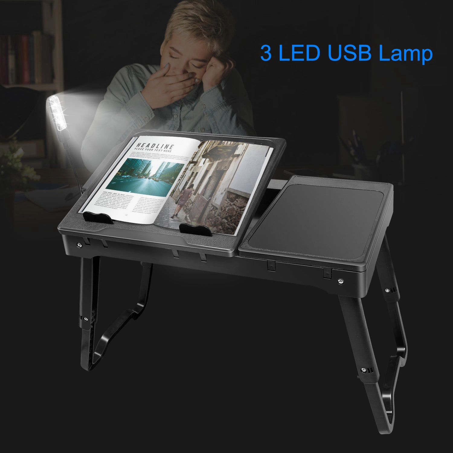 GBruno Adjustable Laptop Table With Cooling Fan