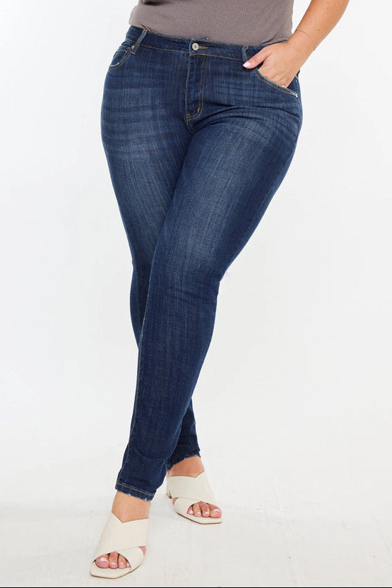 Kancan Women's Plus High Rise Super Skinny Jeans Beth
