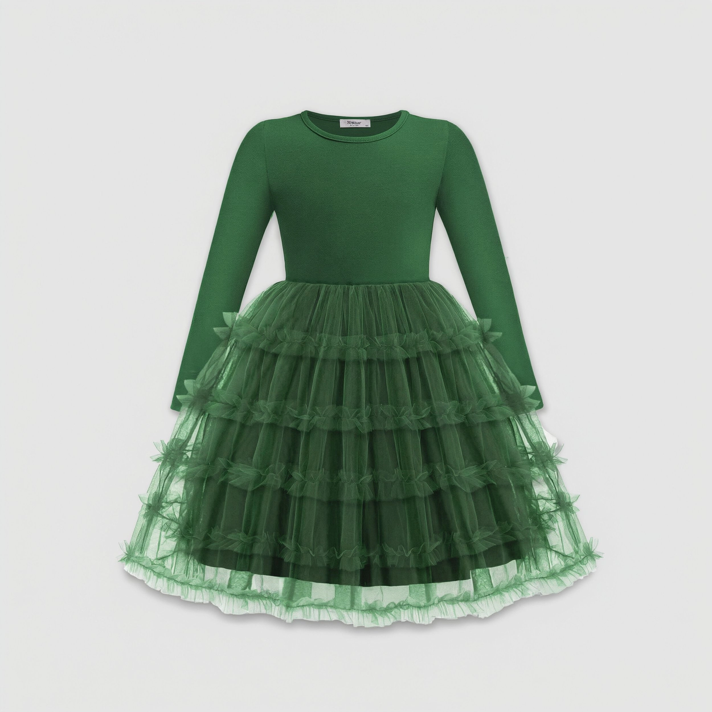 Arshiner Tutu Dress Girl'ss Long Sleeve Fall Winter Ruffle Tiered Holiday Party Tulle Dresses