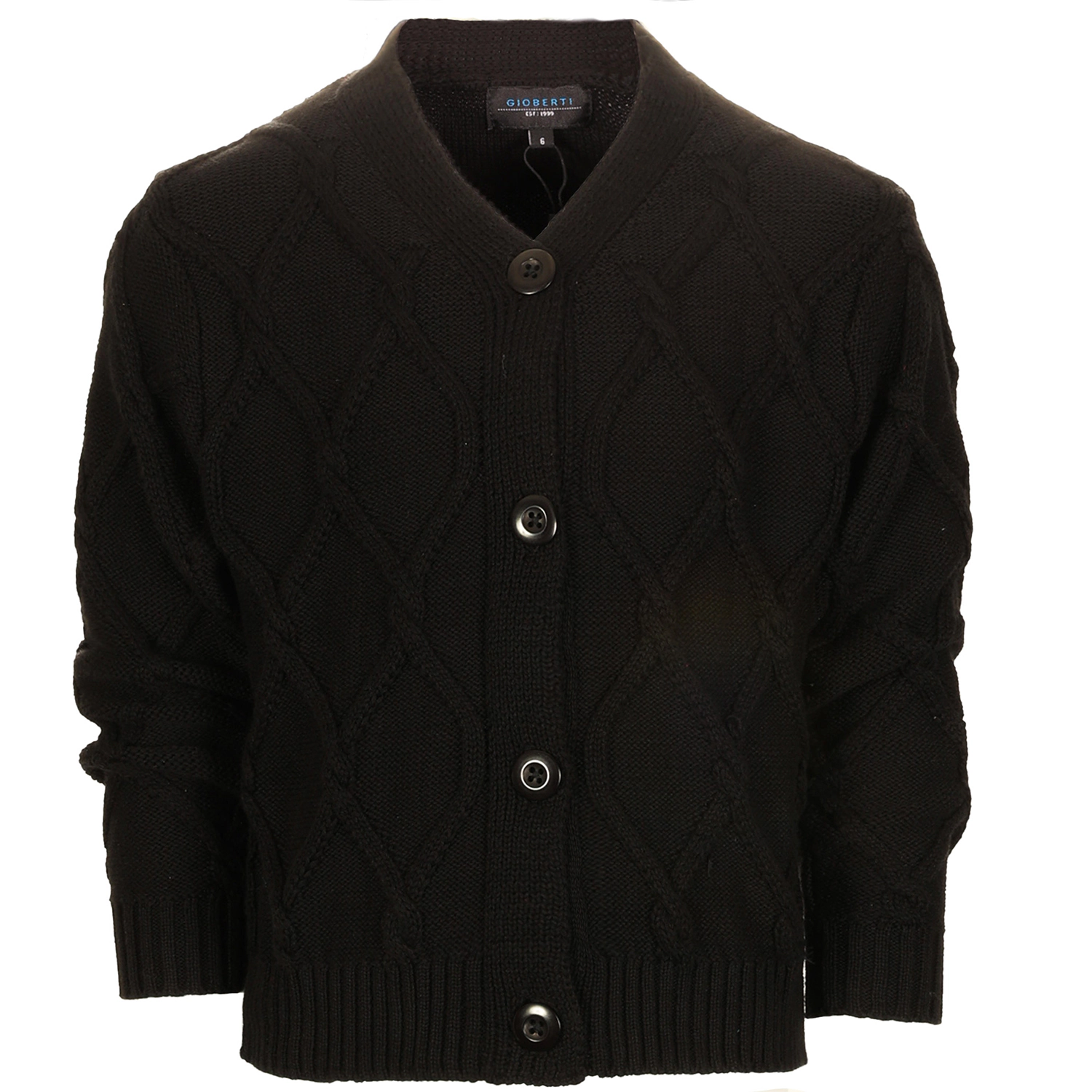 Gioberti Boy's 100% Cotton Knitted V-neck Button Up Cardigan Sweater