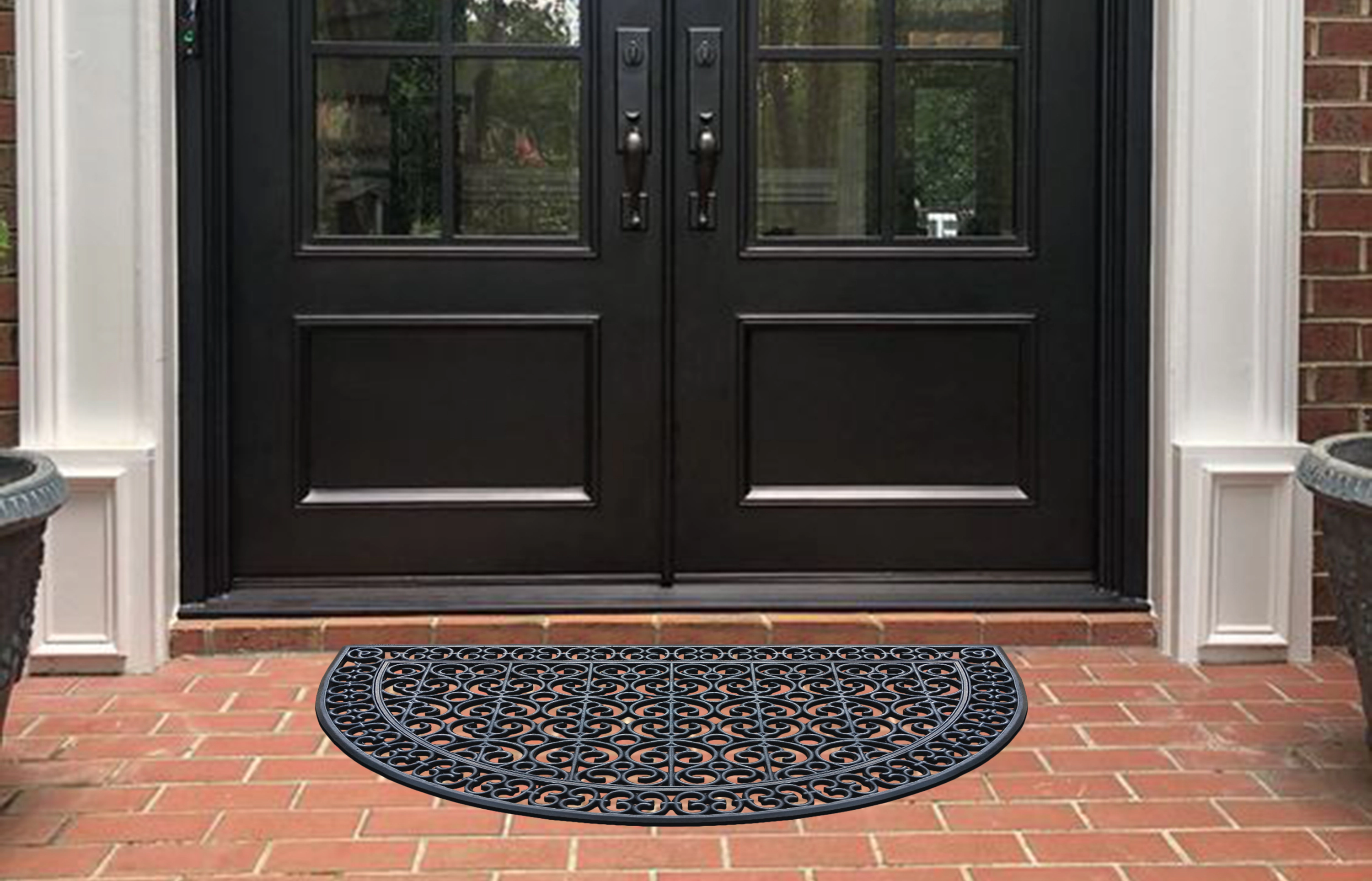 A1 Home Collections 18 lb Heavy Duty Rubber Doormat Non-Slip Drainage Front Door Mat for Outdoor Entry 30 x 48 In