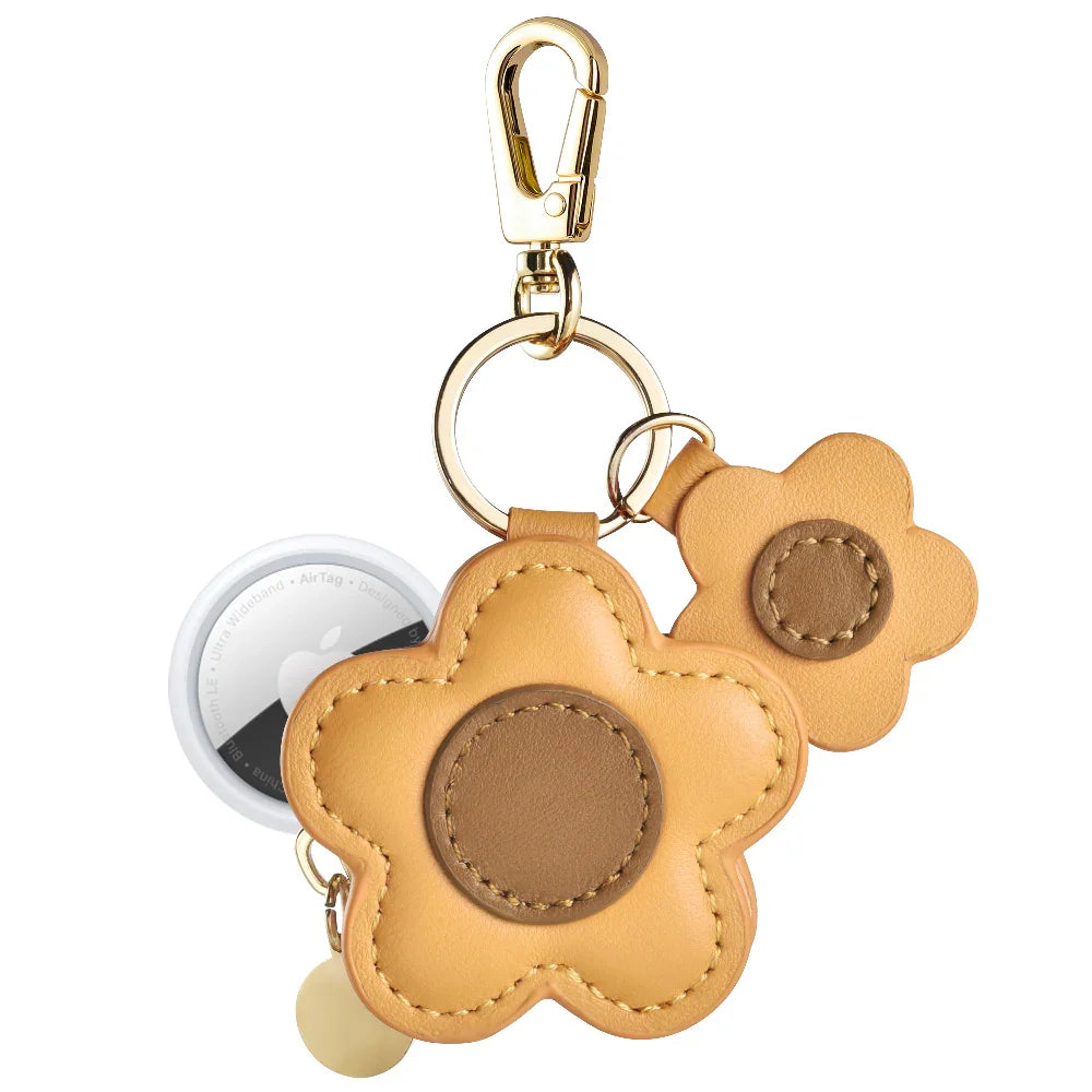 Posh Tech Womens Flower Leather Bag Charm for Airtag