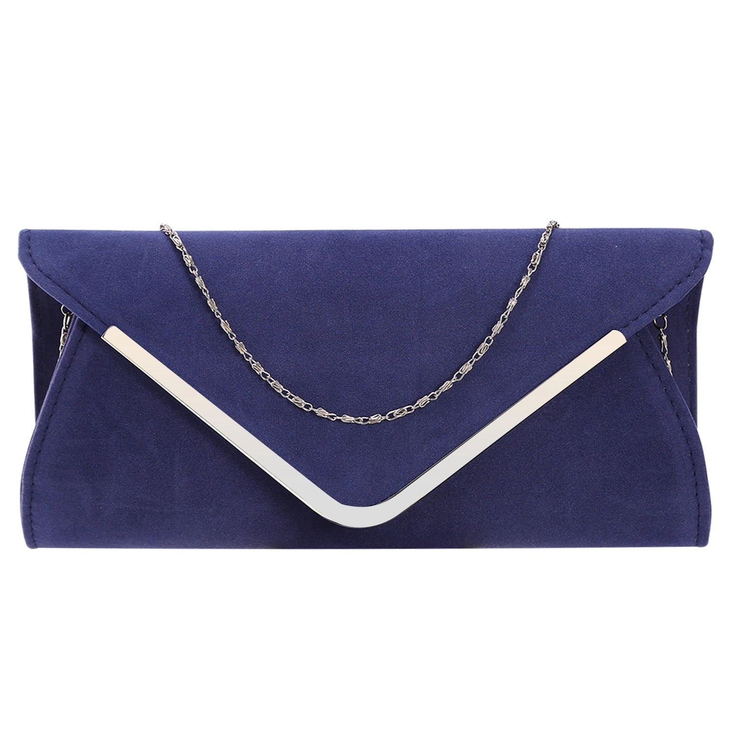 GBruno Velvet V-Shaped Envelope Clutch Bag