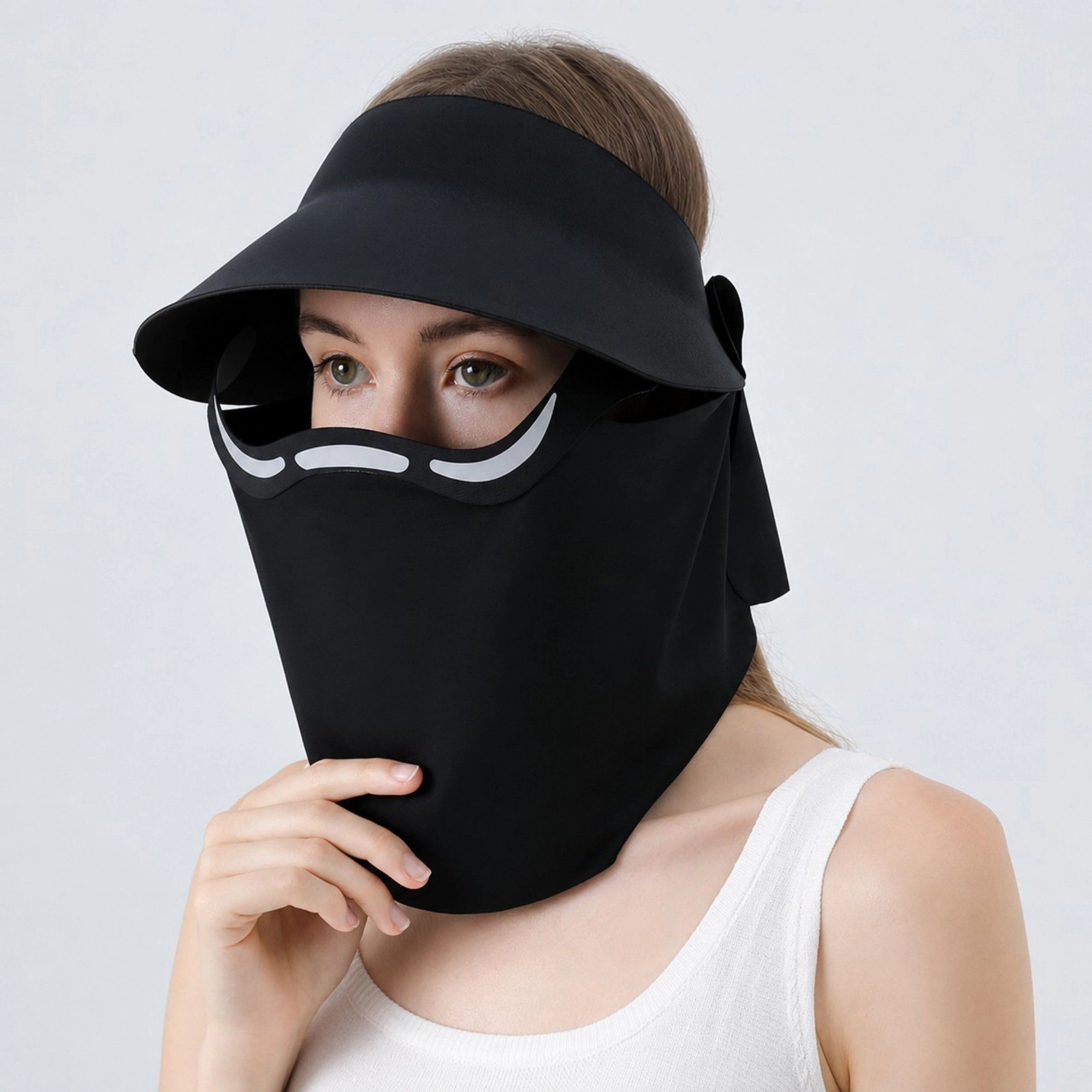 Alilang Women's Magnetic Detachable Face Cover Visor Hat with Wide Brim and Neck Coverage