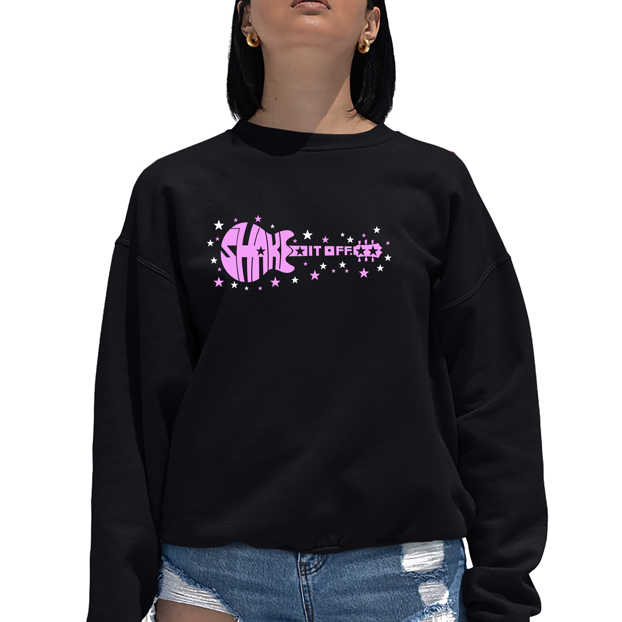 LA Pop Art Shake it Off - Women's Word Crewneck Sweatshirt