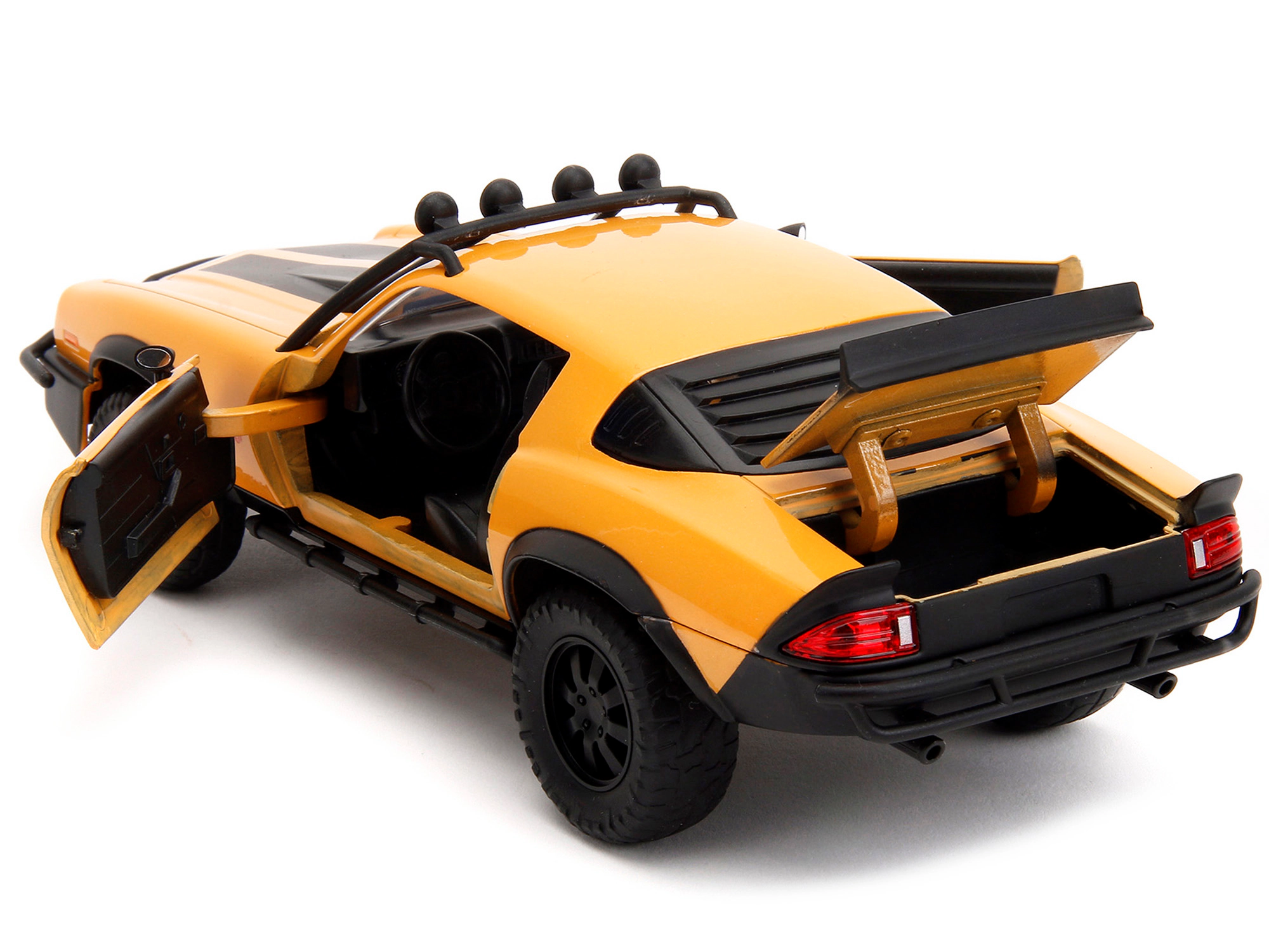 Jada Collectible 1977 Chevrolet Camaro Off-Road Version "Bumblebee" Yellow Metallic With Black Stripes And Transformers