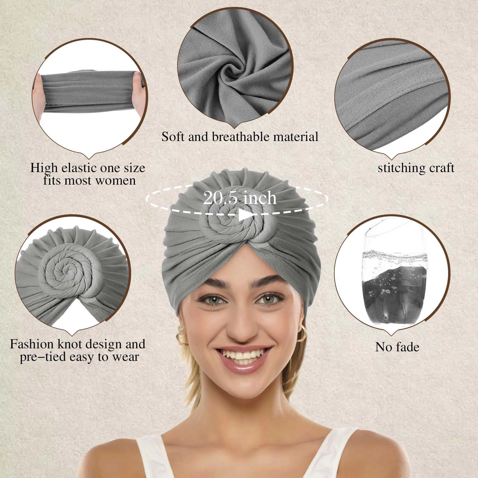 PIGFDK 6 Turbans For Women