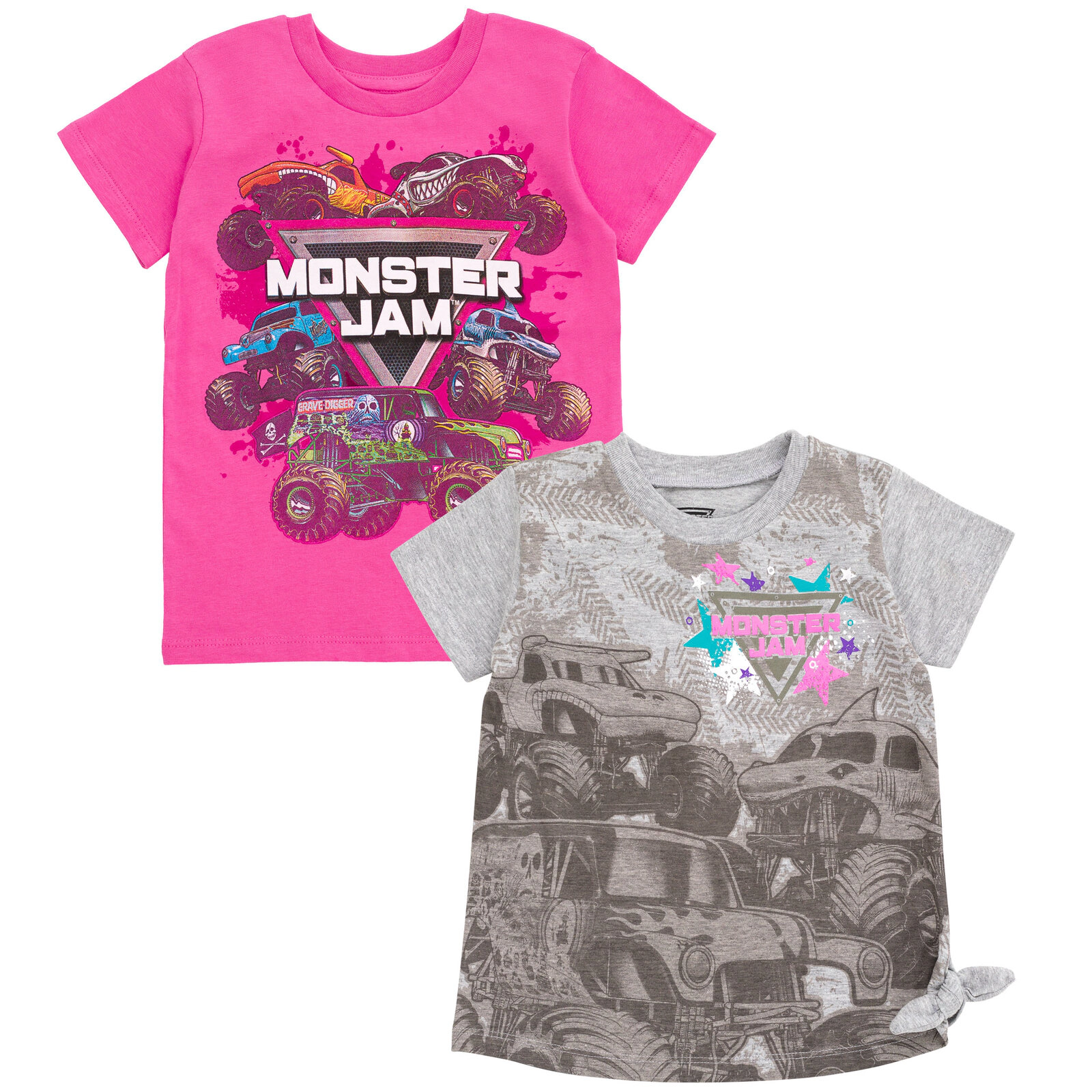 Monster Jam Girls' 2-Pack Short Sleeve T-Shirts