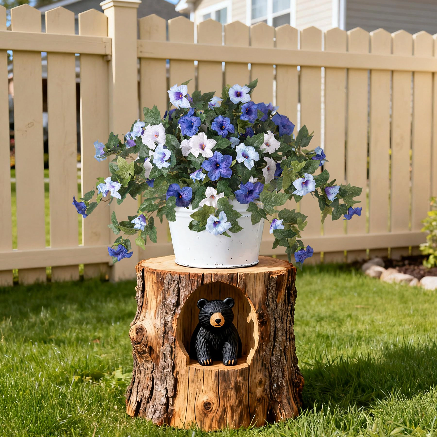 PUPWE Artificial Fall Flowers Petunias Plants For Outdoor Decoration