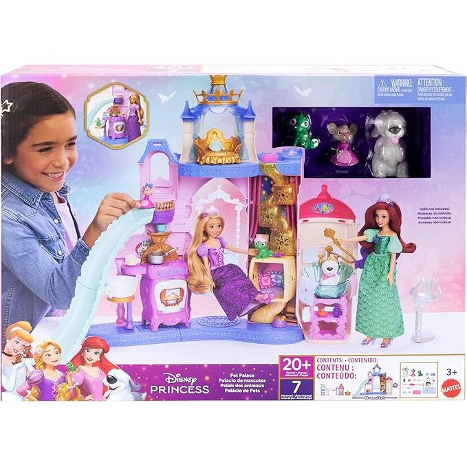 Mattel Disney Princess Pet Palace Castle Playset, 2-Foot Tall