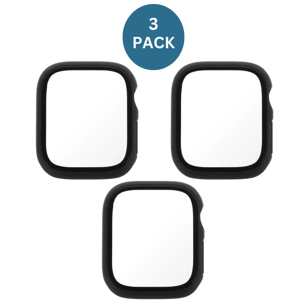 Qixxronics 3PCS Case for Apple Watch Series 7 (45mm) with Built-in Tempered Glass Screen Protector