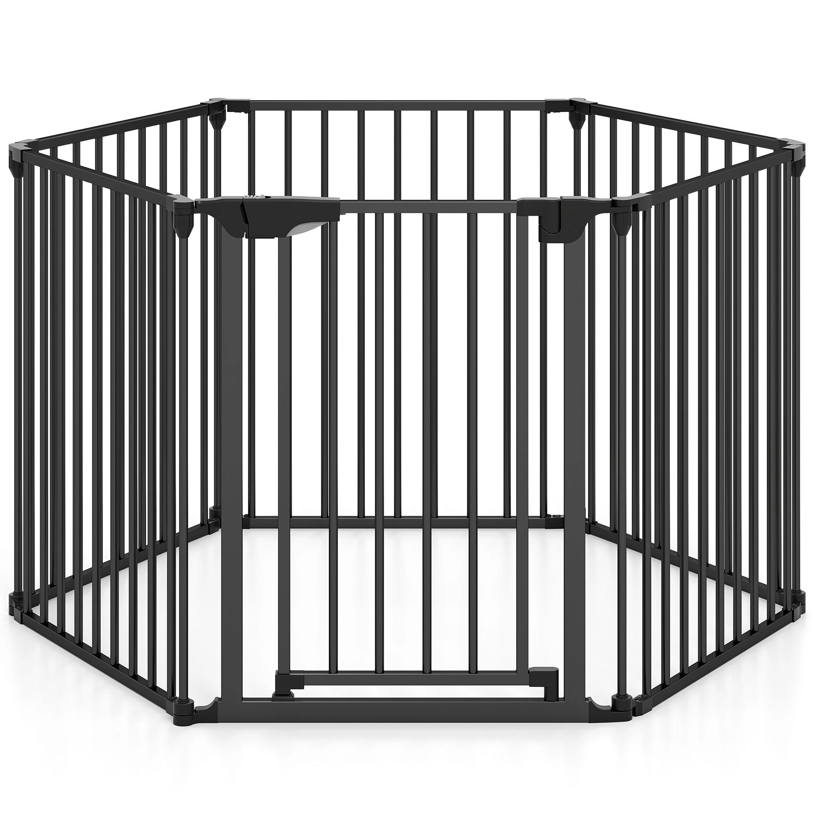 SlickBlue 6 Panel Safety Gate Playpen with Locking Door for Kids