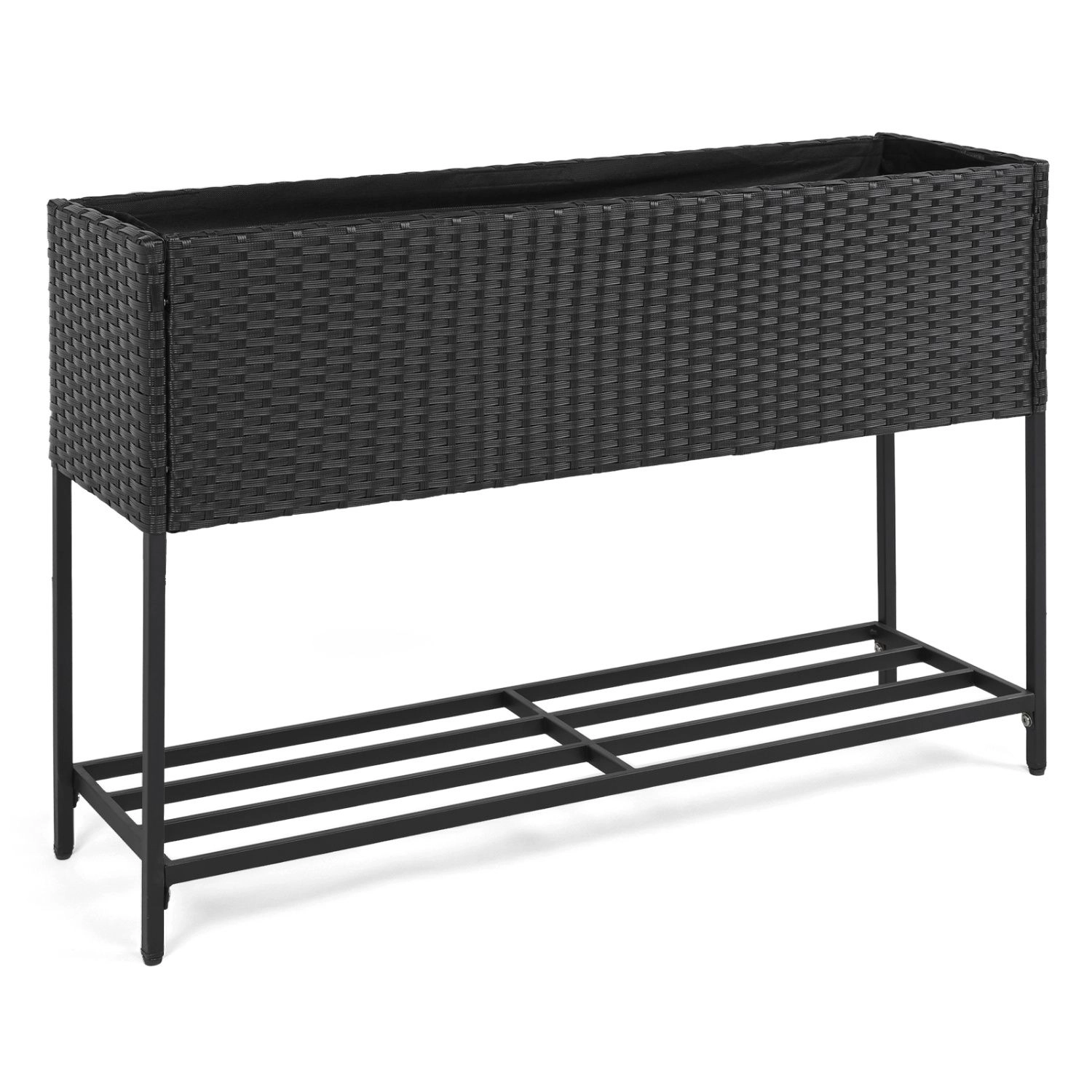 Slickblue Elevated Garden Planter Box with Shelf and Metal Legs
