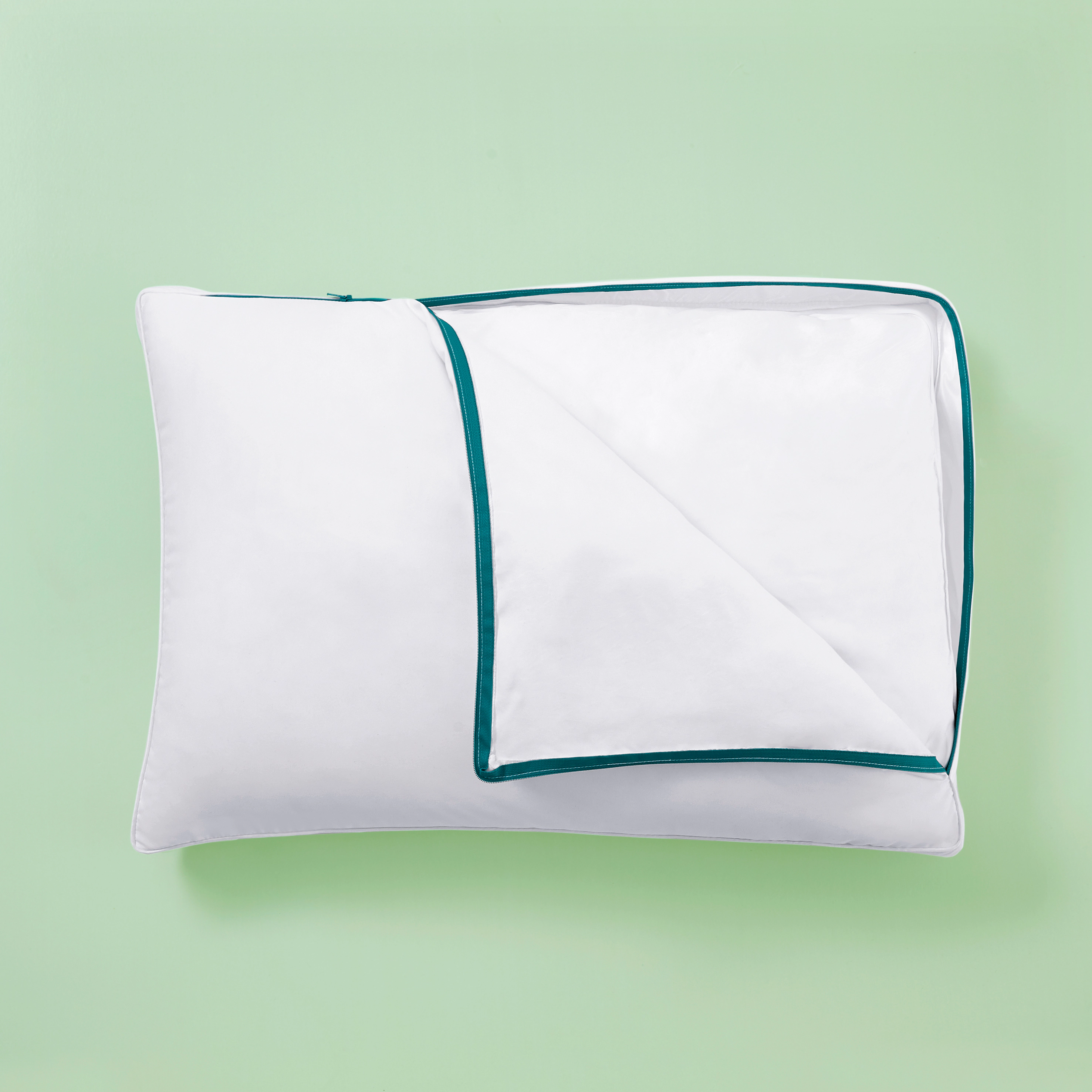 Puredown Selected Recycled Gusseted Feather Pillow with Removable Padded Cover