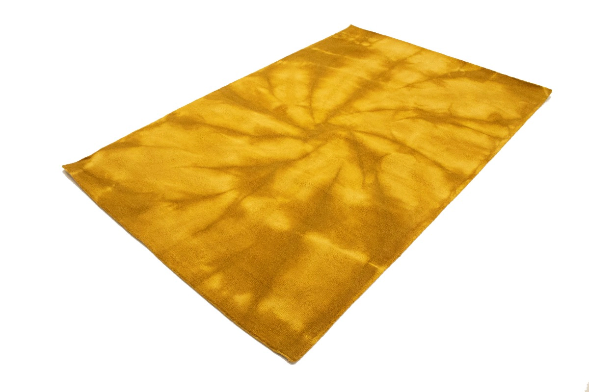 Magic Rugs 5'0 X 8'0 Hand-Tufted Golden Yellow Tie-Dye Modern Wool Rug