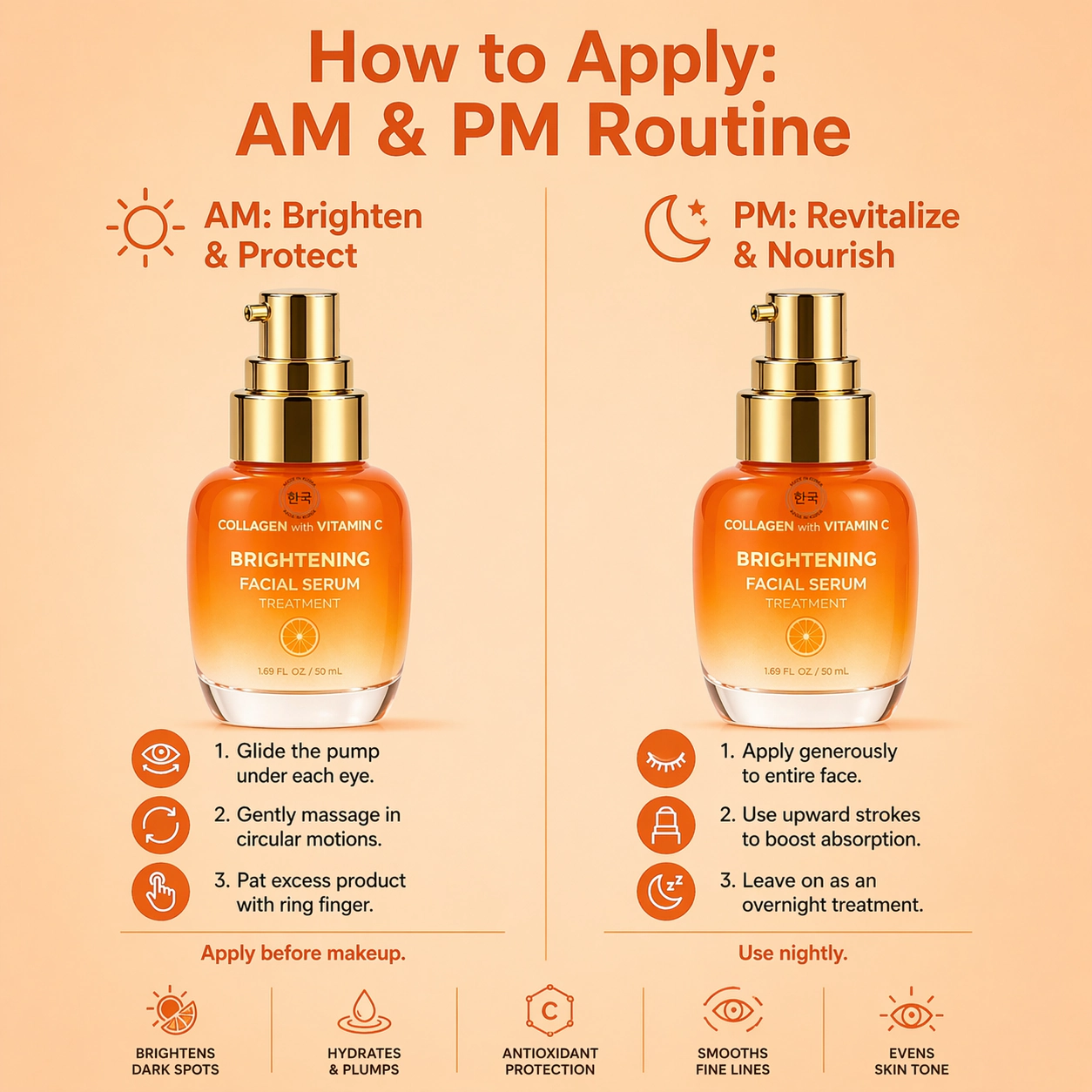 Lovery Collagen + Vitamin C Brightening Facial Serum - Korean Skincare Radiance Treatment