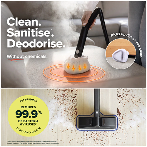 Dupray Neat Plus Steam Cleaner - Multipurpose Chemical-Free Steamer & Mop for Home & Car with 17 Accessories