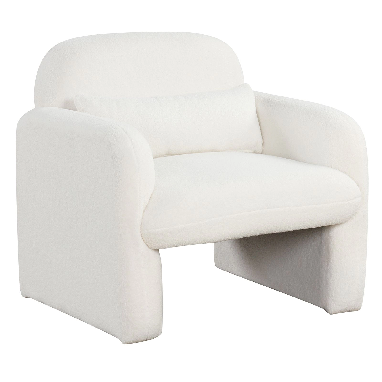 SlickBlue Unisex Upholstered Sherpa Armchair With Curved Arms