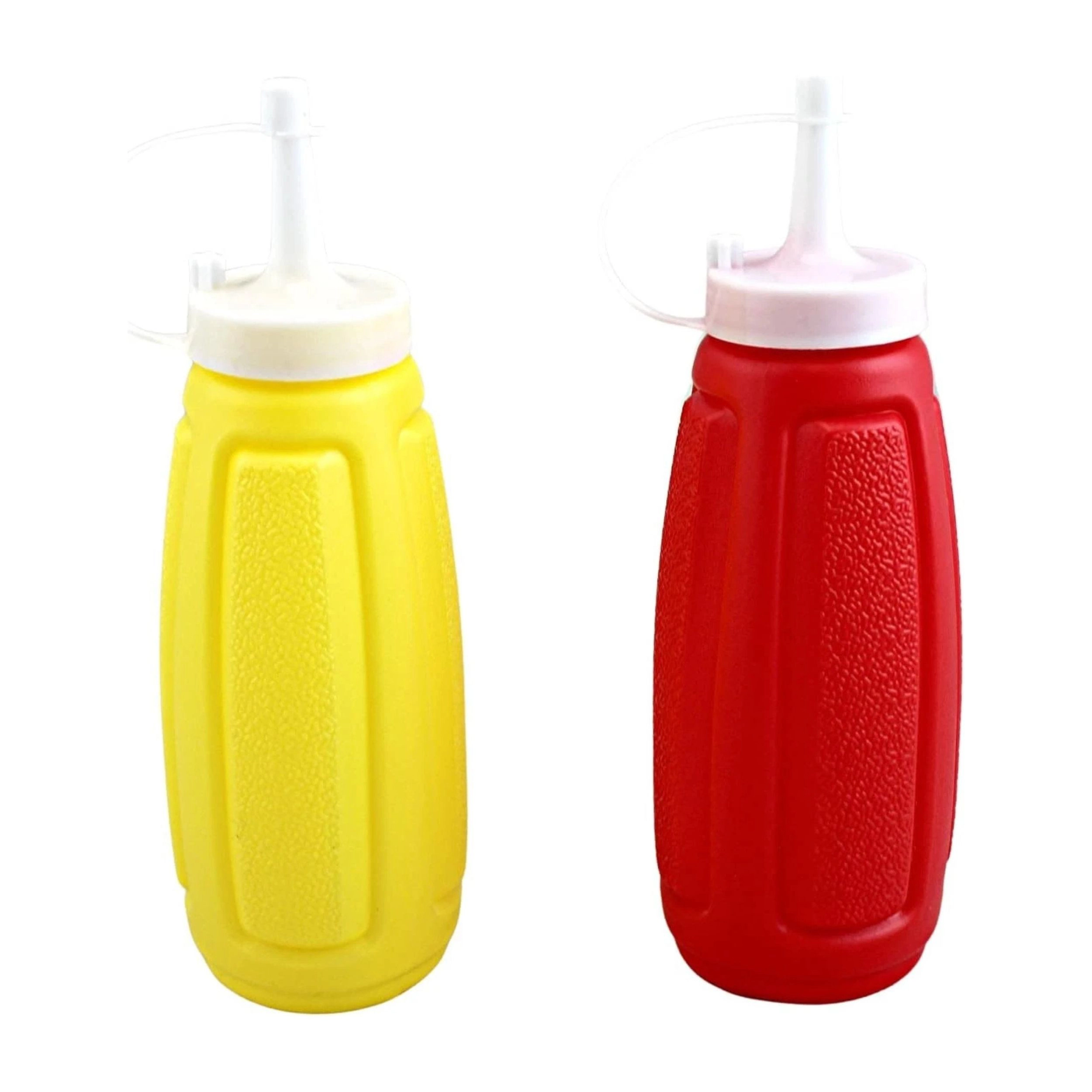 Home Collection 12 oz BPA-Free Squeeze Bottles for Ketchup, Mustard & Condiments, Pack of 4