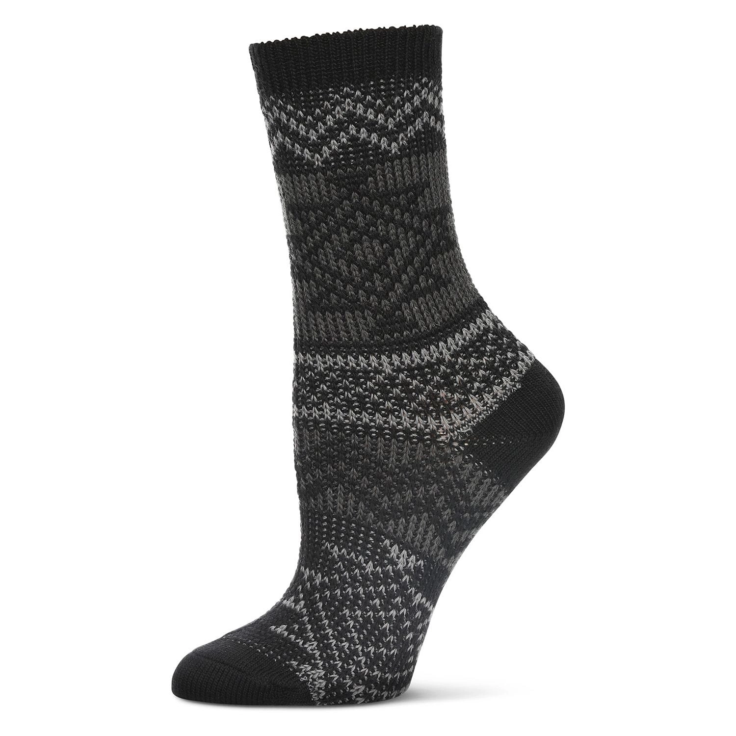 Memoi Women's Diamond Line Fashion Soft-Fit Crew Sock