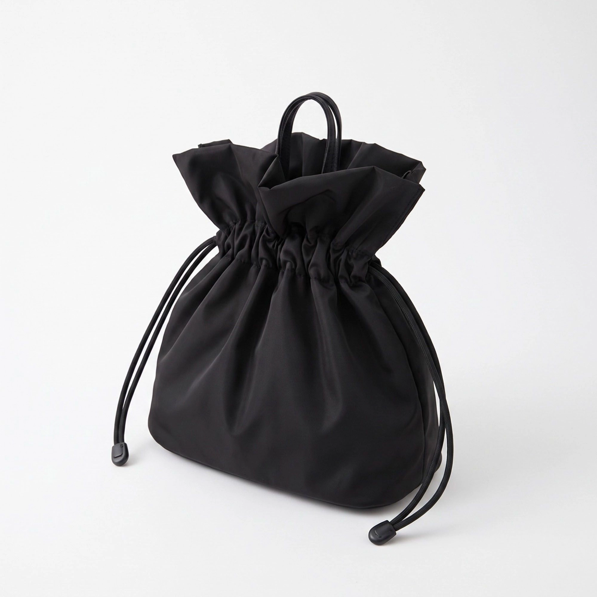 Alilang Women's Drawstring Bucket Bag with Double Top Handles and Ruched Opening 11x9x4.5in