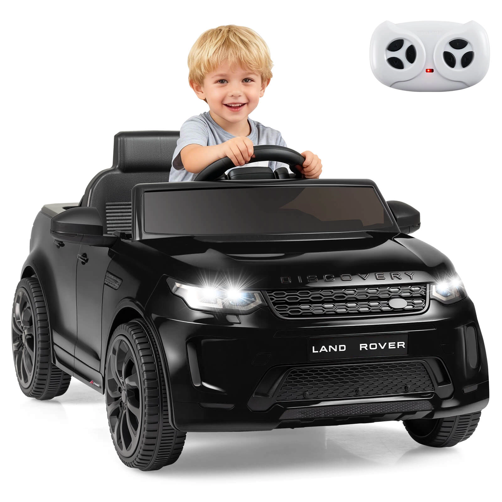 Costway 12V Licensed Land Rover Kids Ride on Car with Remote Control, LED Lights, Music, Horn