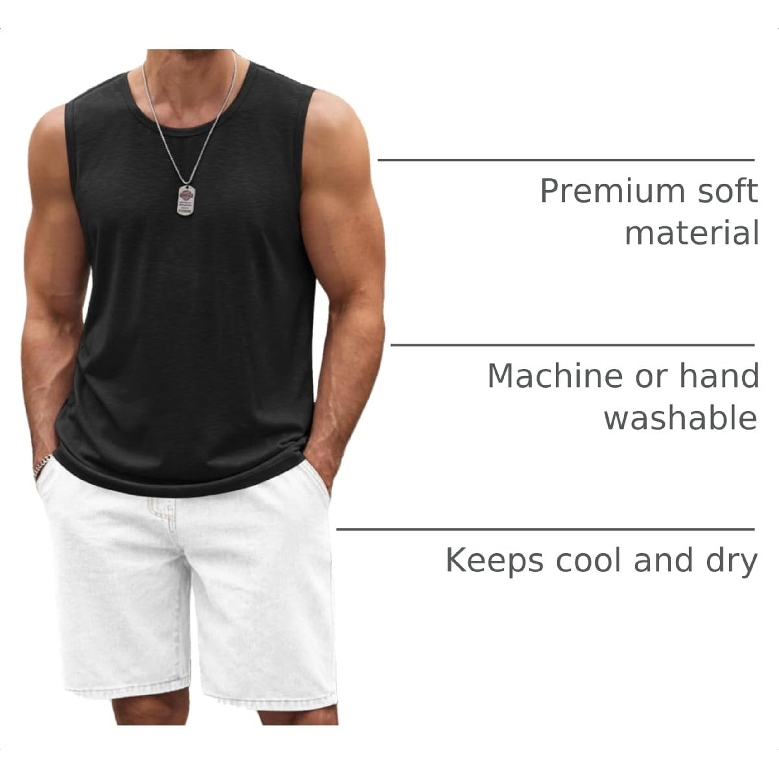 COOFANDY Men's Regular Fit Round Neck Sleeveless Gym Training Tank Top