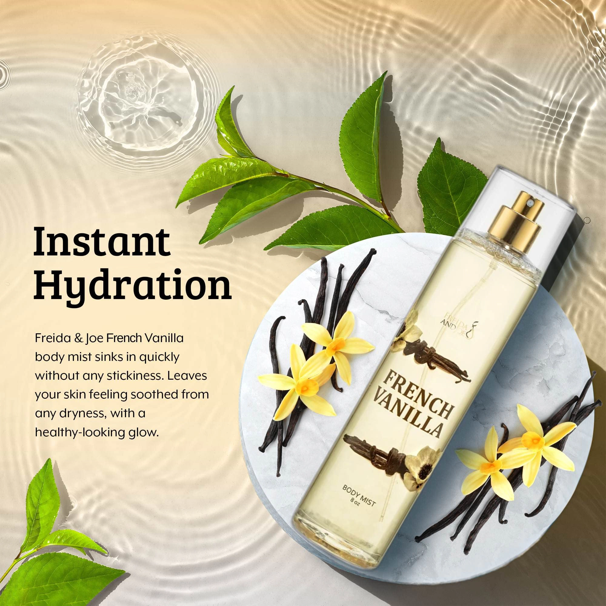 French Vanilla Fragrance Body Mist in 8oz Spray Bottle