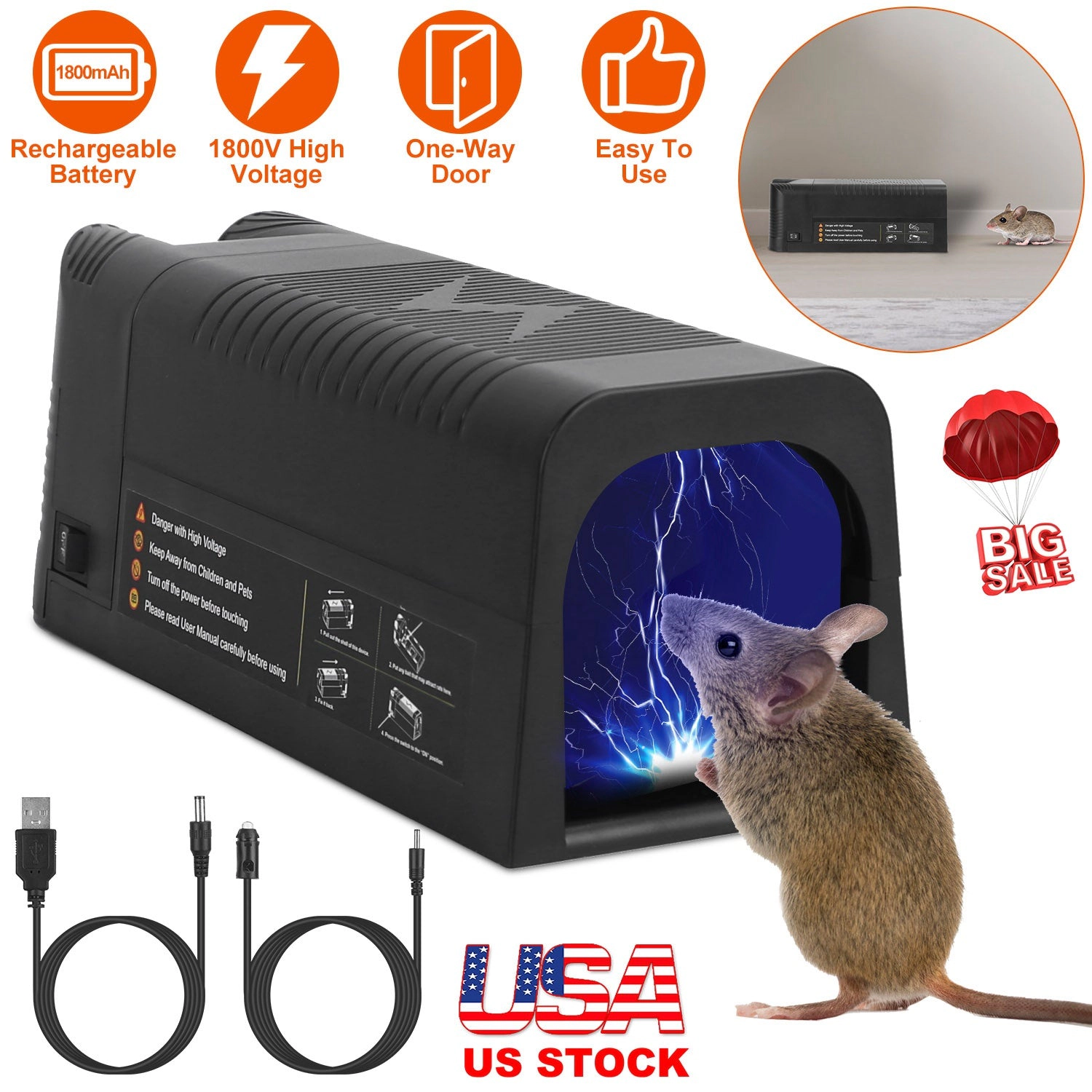 GBruno Rechargeable Electric Rat Trap