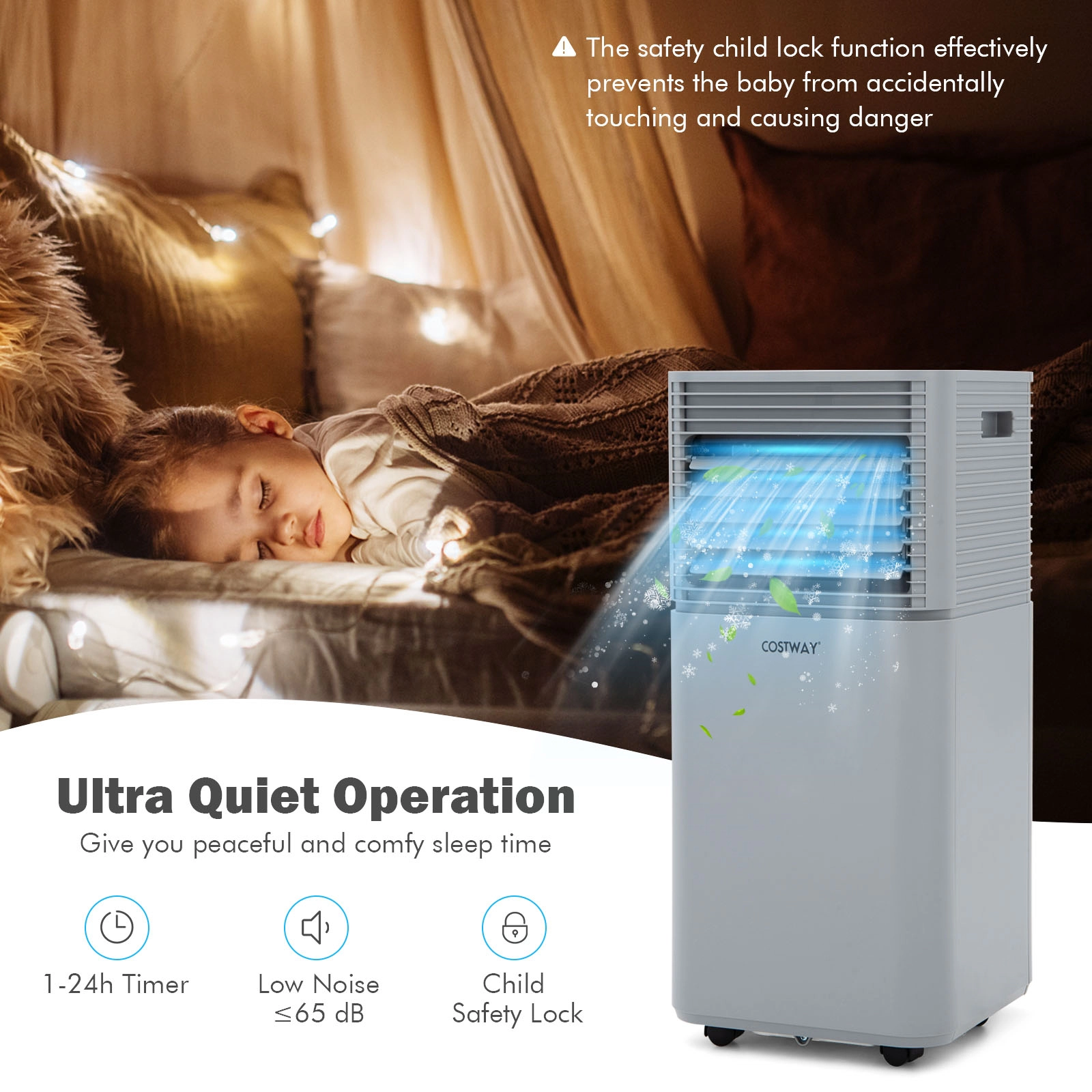 LJG 8000 BTU 3-in-1 Air Cooler with Dehumidifier and Fan Mode