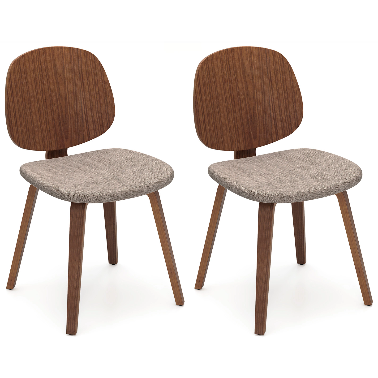 LJG Wooden Dining Chair Set of 2 with Bentwood Frame and