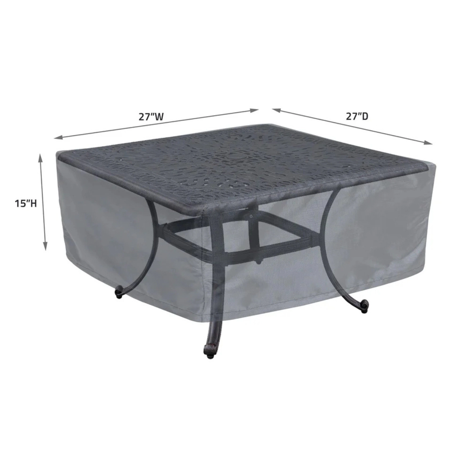 Summerset Shield Occasional Table Square/Round Cover Ultimate Protection Outdoor Furniture 27" x 27" x 15" Mercury