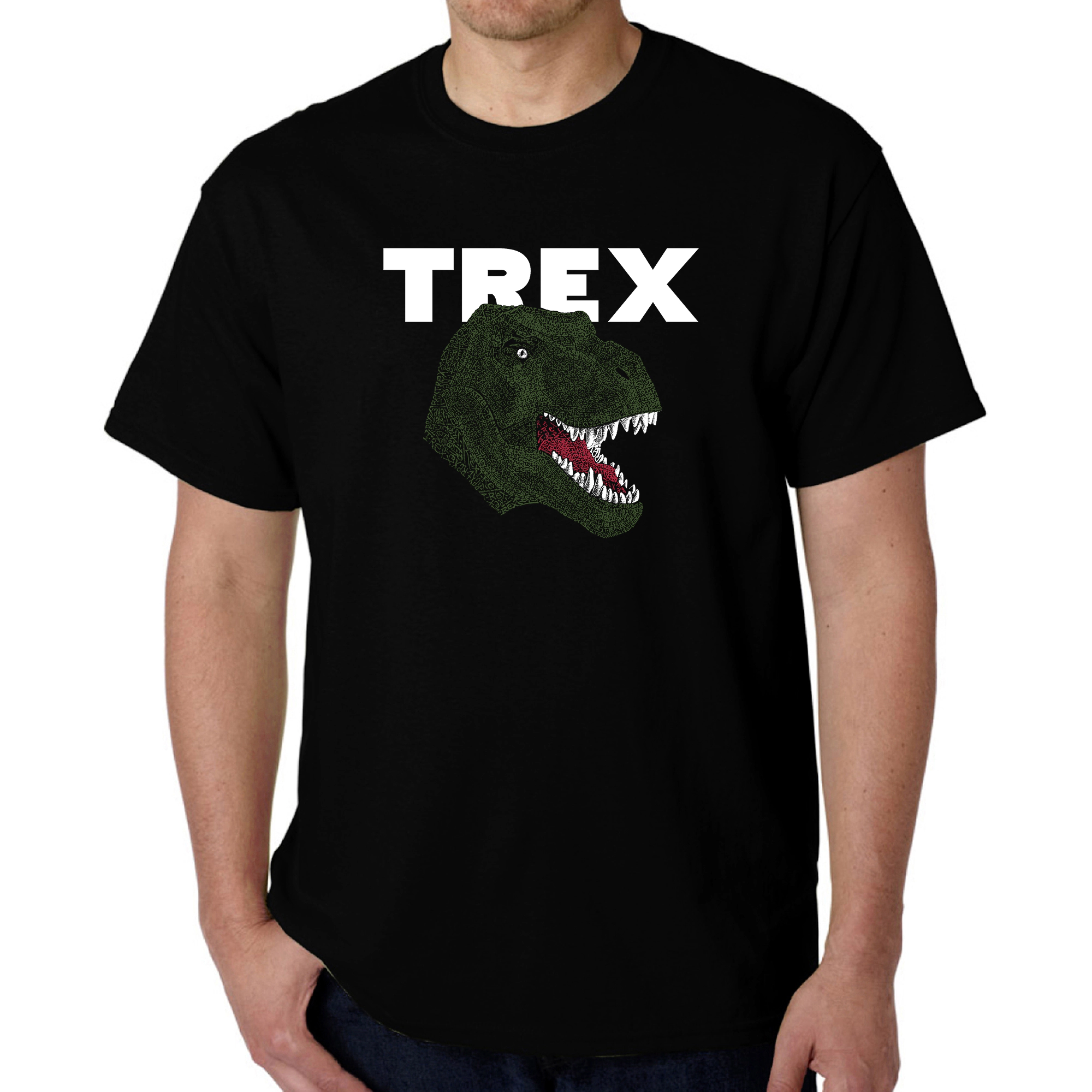 LA Pop Art Men's Word T-Shirt - T-Rex Head