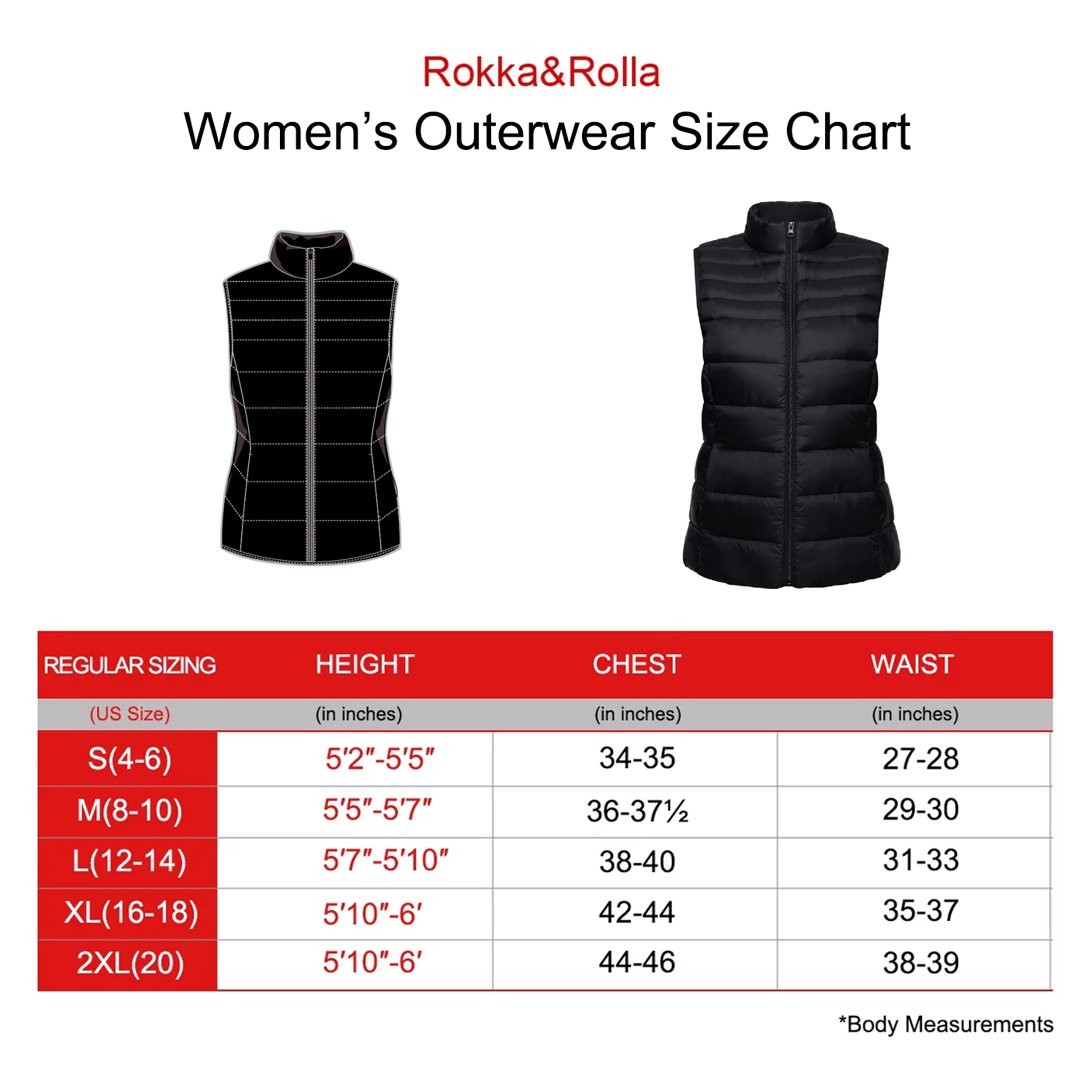 Rokka&Rolla Womens Lightweight Water-Resistant Puffer Vest