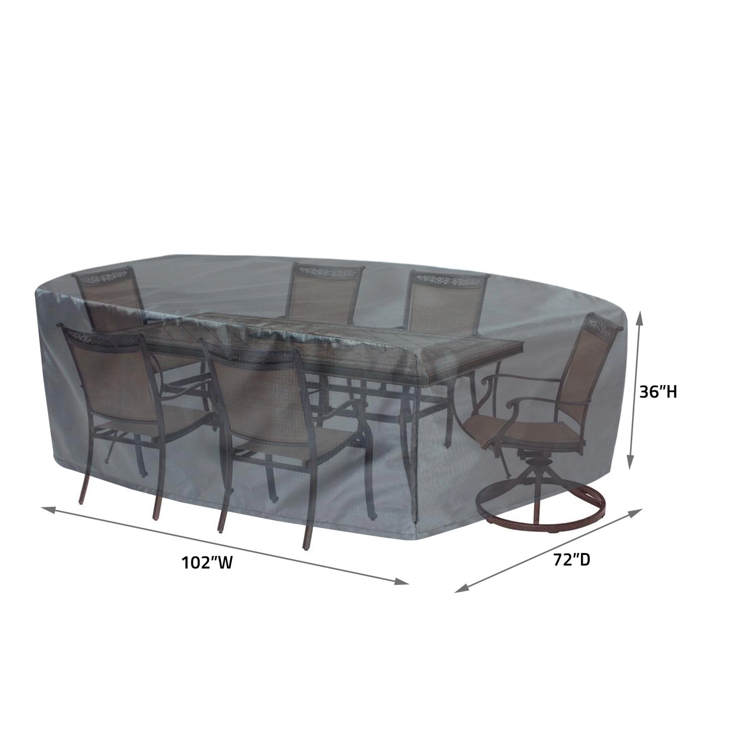 Summerset Shield Mercury Cover Fits Oval/Rectangle Table & Chairs with Ties