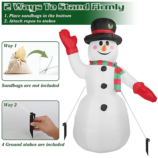 GBruno 7.9ft LED Inflatable Christmas Snowman Decor