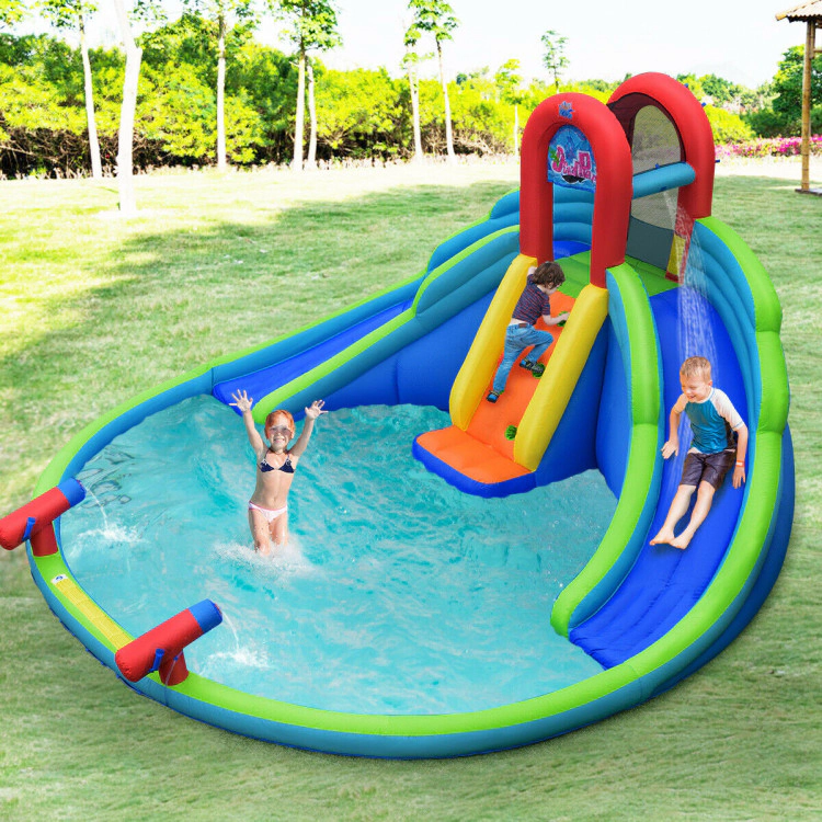 Hivvago Inflatable Water Slide Bounce House with Mighty Splash Pool