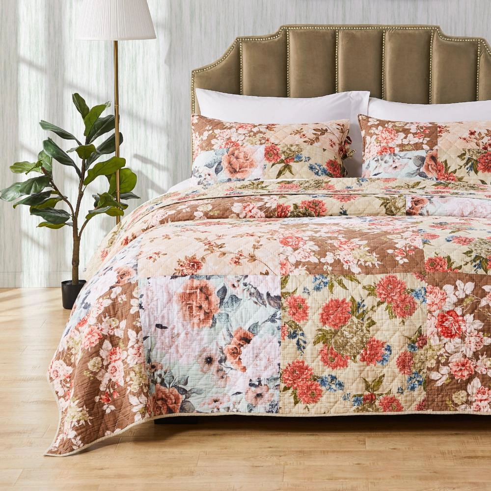 Greenland Home Fashion Briar ExtraSoft Hypoallergenic Cushion Stuffer Quilt Set 3PC