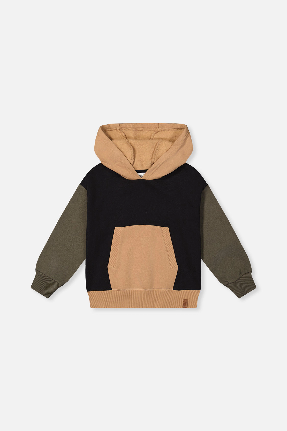 Deux par Boys Hooded Colorblock Fleece Cardigan with Kangaroo Pocket