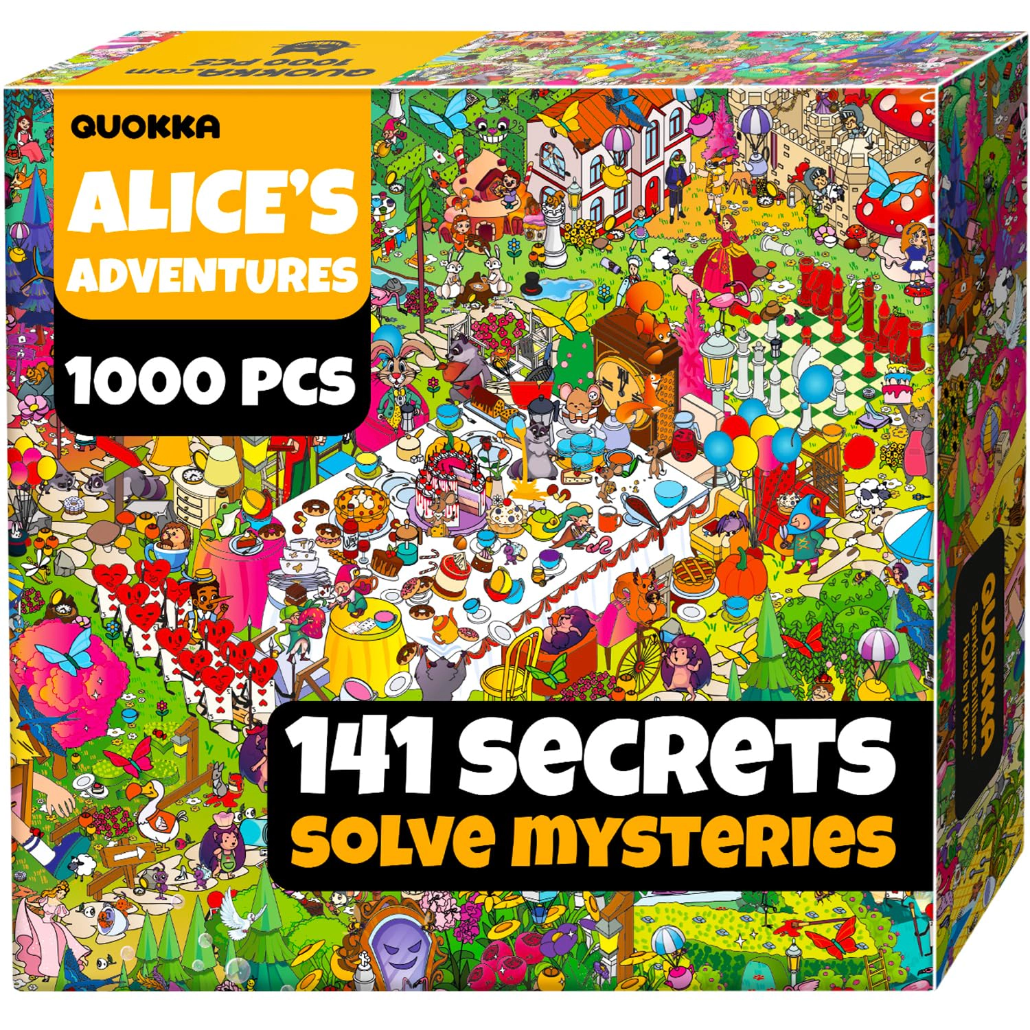 QUOKKA 1000-Piece Jigsaw Puzzles for Adults – Alice Wonderland, Red Riding Hood and Emerald Kingdom Premium Box, Extra Fun Challenges