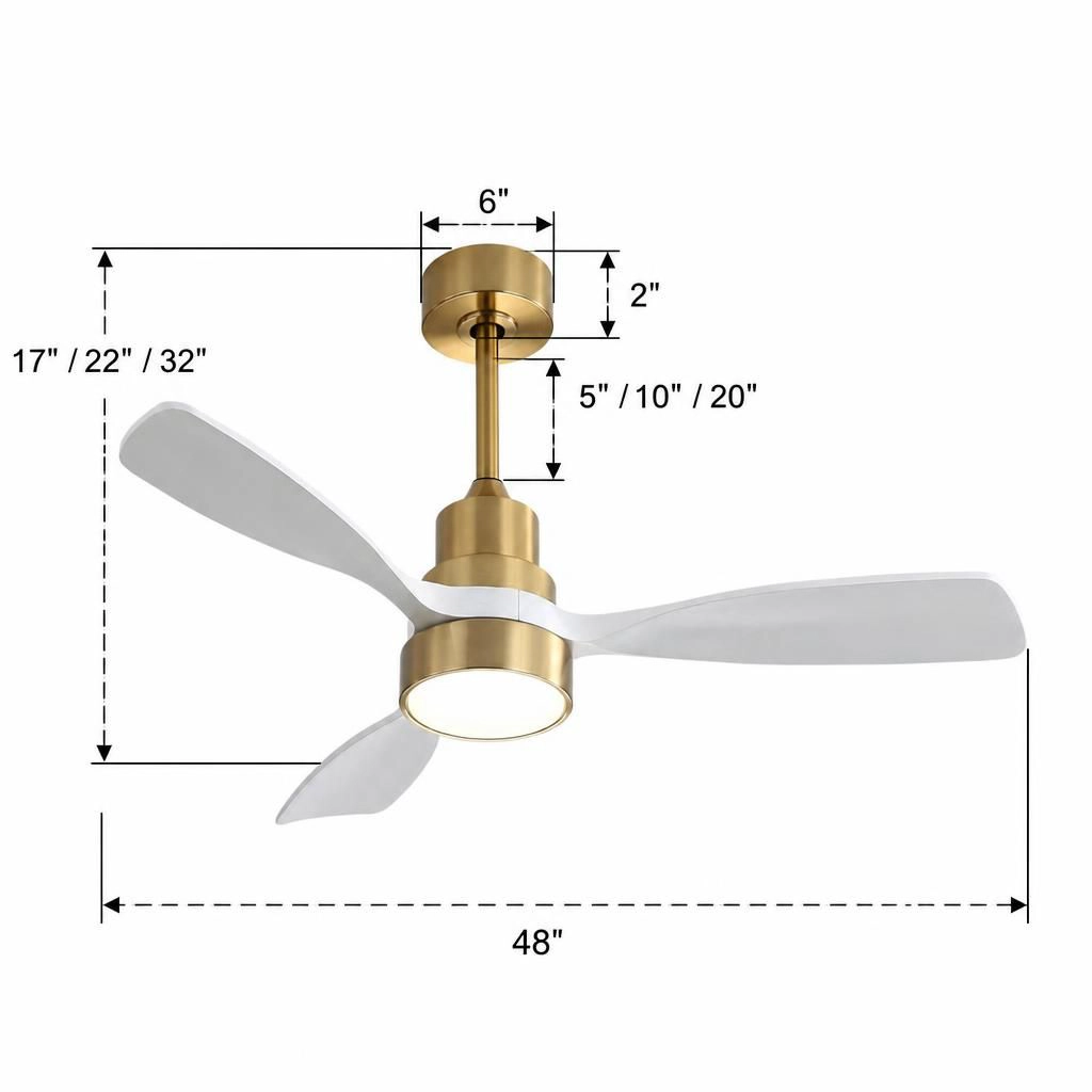 ELEMENT ACE 48 Inch Quiet Metal Wood Ceiling Fan
