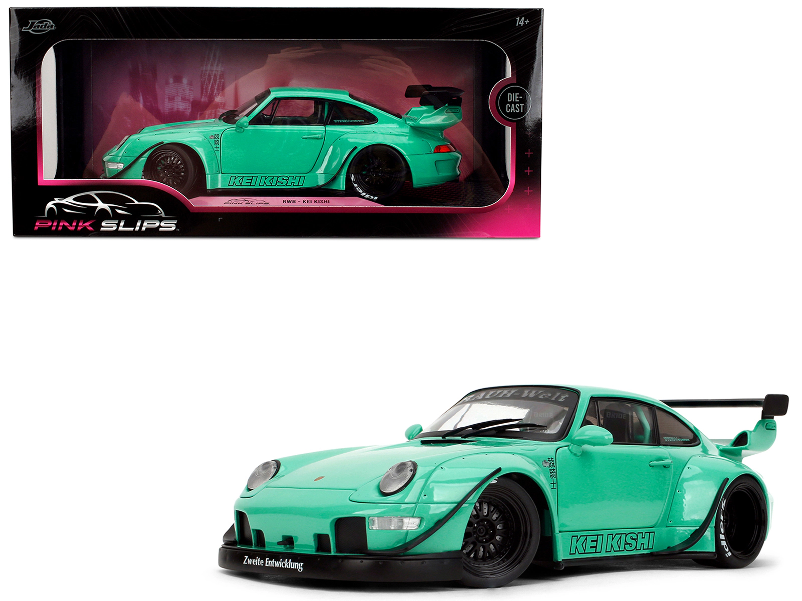 Jada RWB Body Kit "Kei Kishi" Light Blue "Pink Slips" Series 1/18 Diecast Model Car by Jada