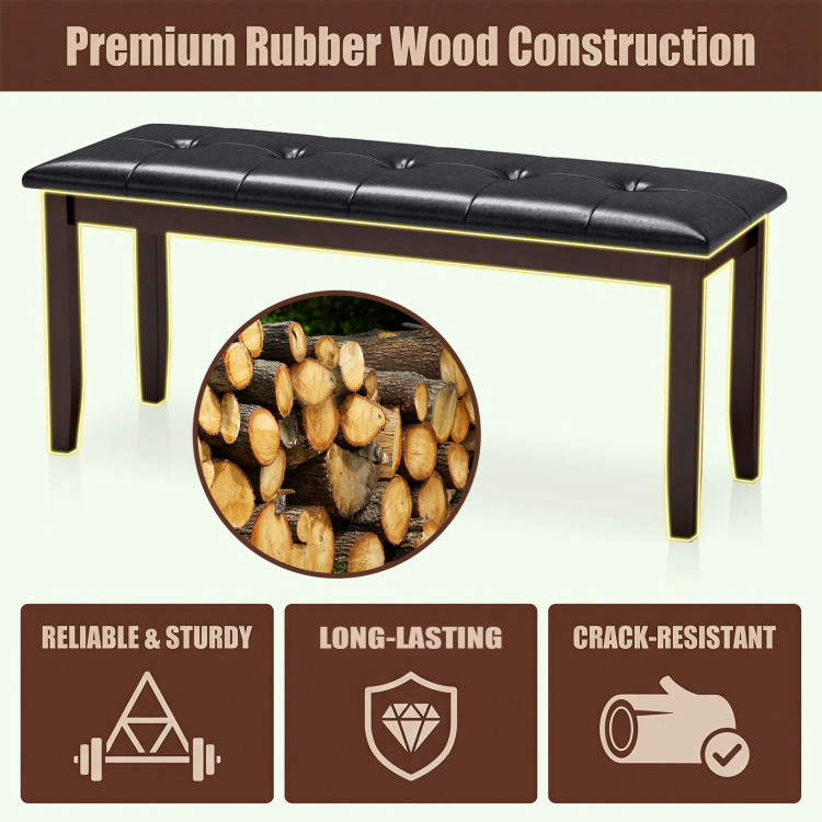 Hivvago Elegant Dining Room Bench with Cushioned PU Leather Upholstery